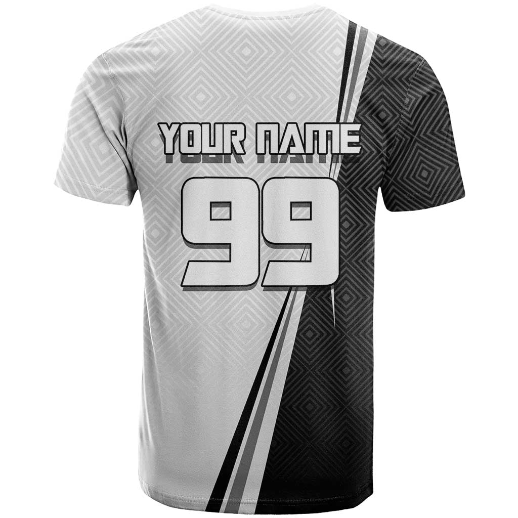 Personalized Okkotsu Yuta Jujutsu Kaisen Soccer T Shirt with Dribbling Action Pose and Monochrome Geometric Graphic Design - The Mazicc