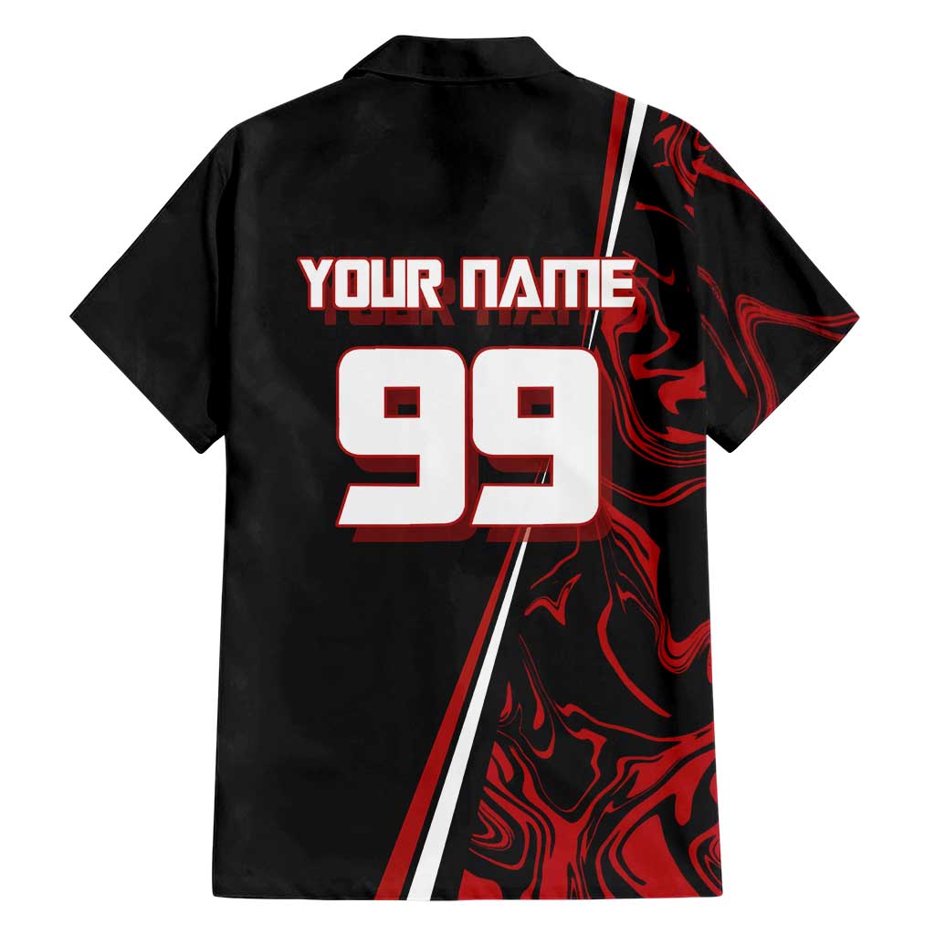 Personalized Yuji Itadori Jujutsu Kaisen Soccer Theme Family Matching Summer Maxi Dress and Hawaiian Shirt with Dynamic Kick Pose and Red Black Flame Graphic Design