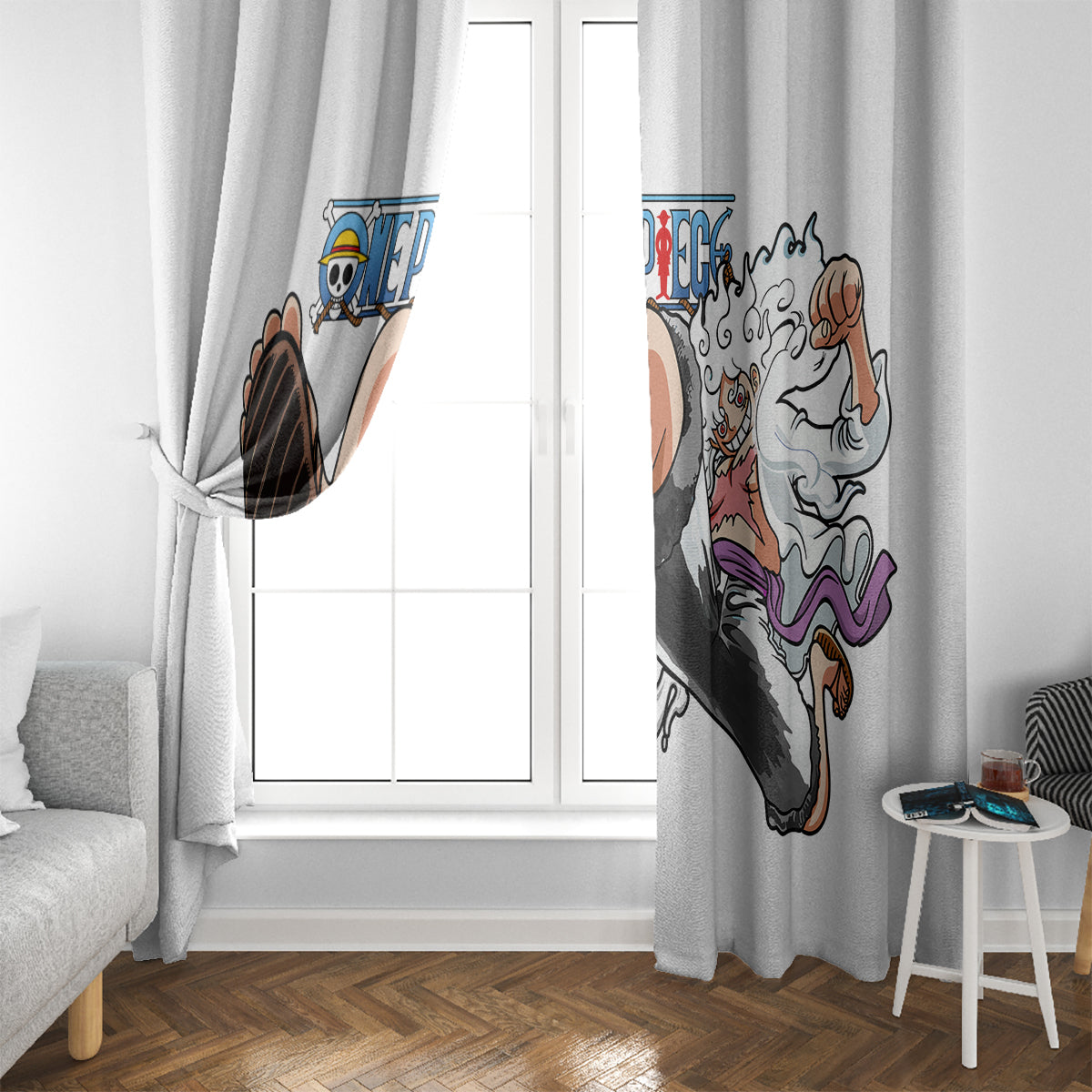 Luffy Gear 5 Nika Window Curtain