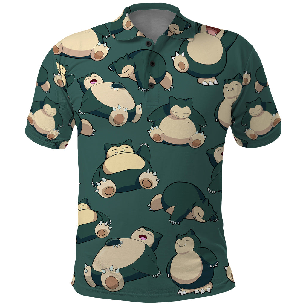 Snorlax Pattern Style Polo Shirt