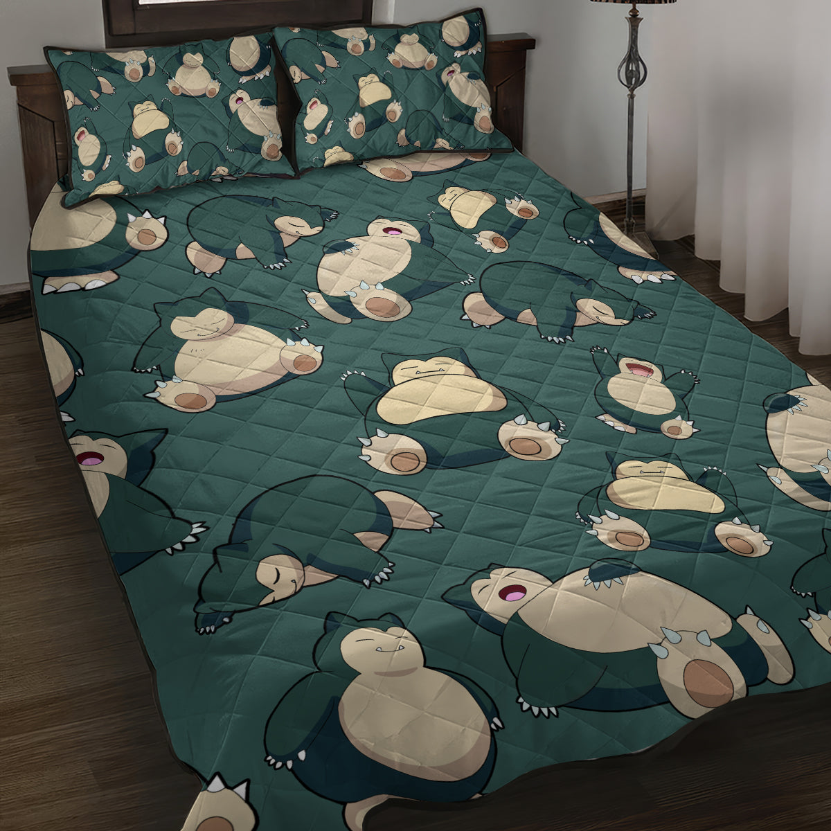 Snorlax Pattern Style Quilt Bed Set