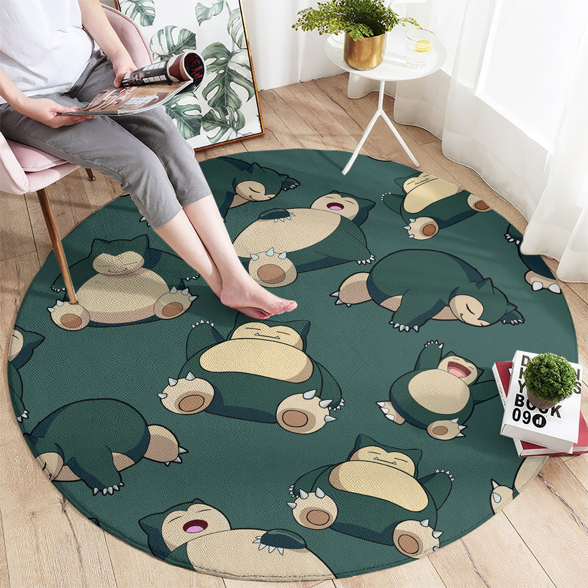 Snorlax Pattern Style Round Carpet