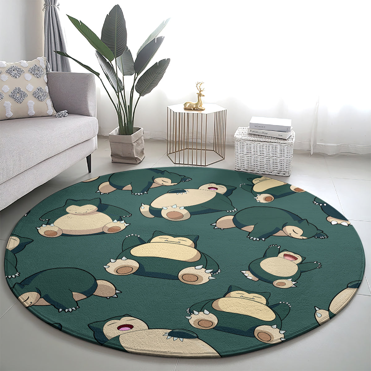 Snorlax Pattern Style Round Carpet