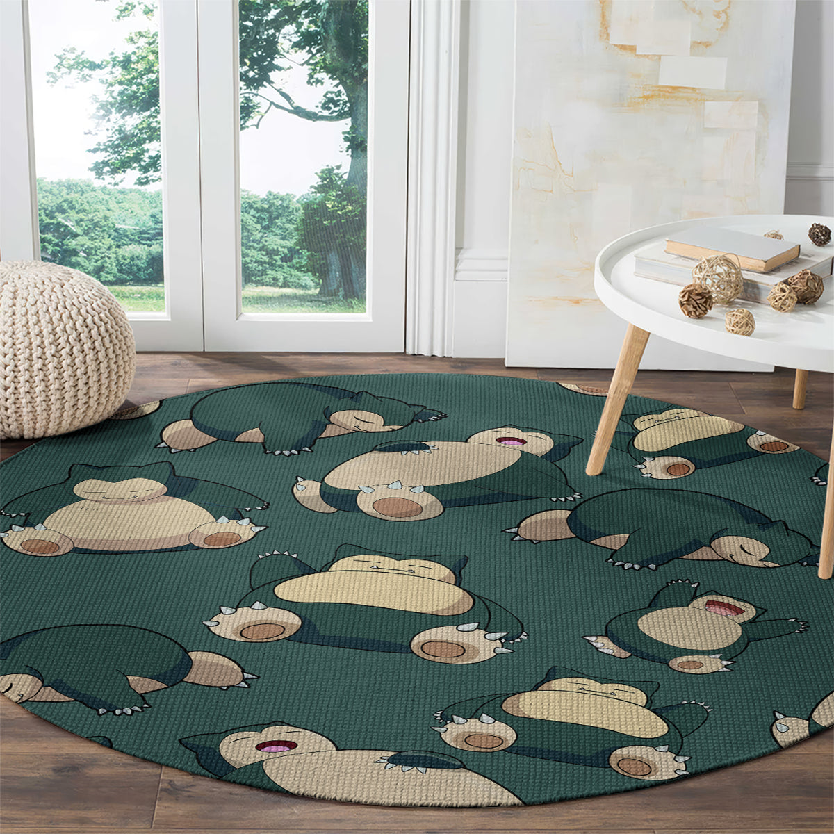 Snorlax Pattern Style Round Carpet