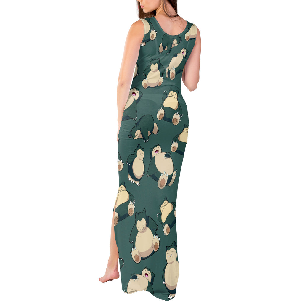 Snorlax Pattern Style Tank Maxi Dress
