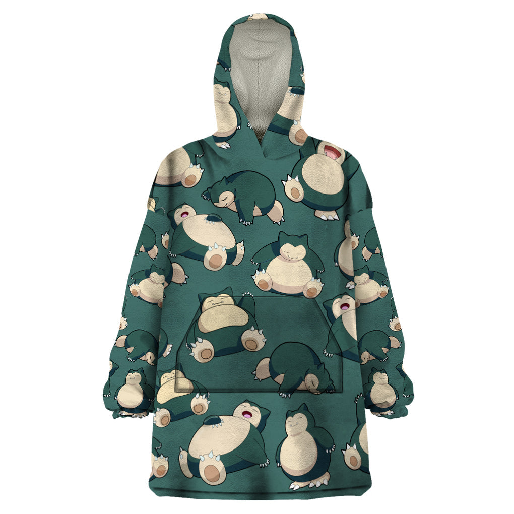 Snorlax Pattern Style Wearable Blanket Hoodie