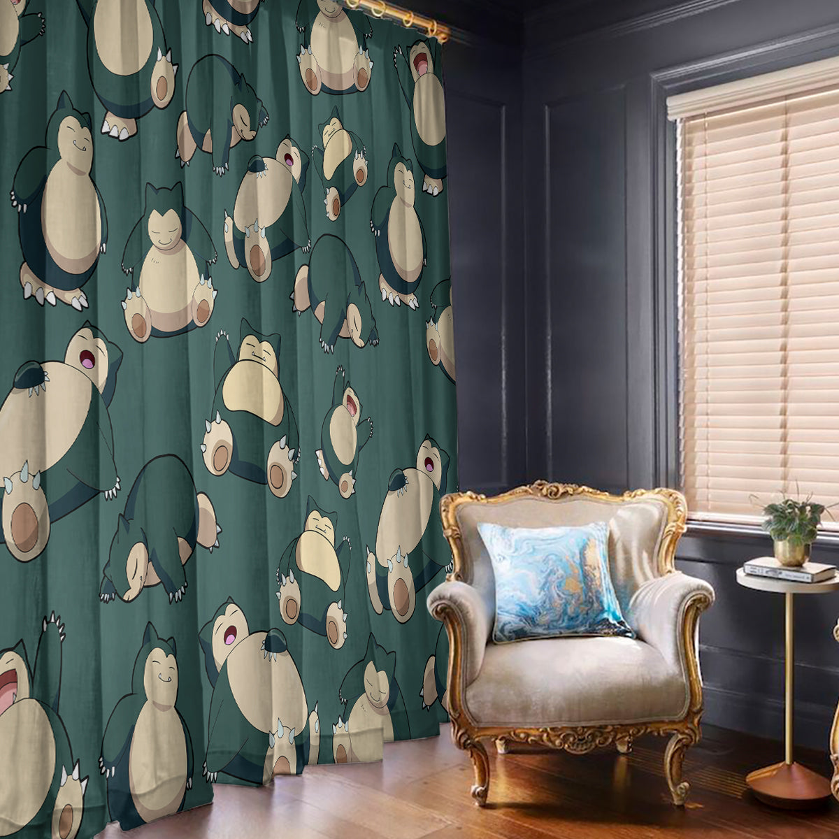 Snorlax Pattern Style Window Curtain