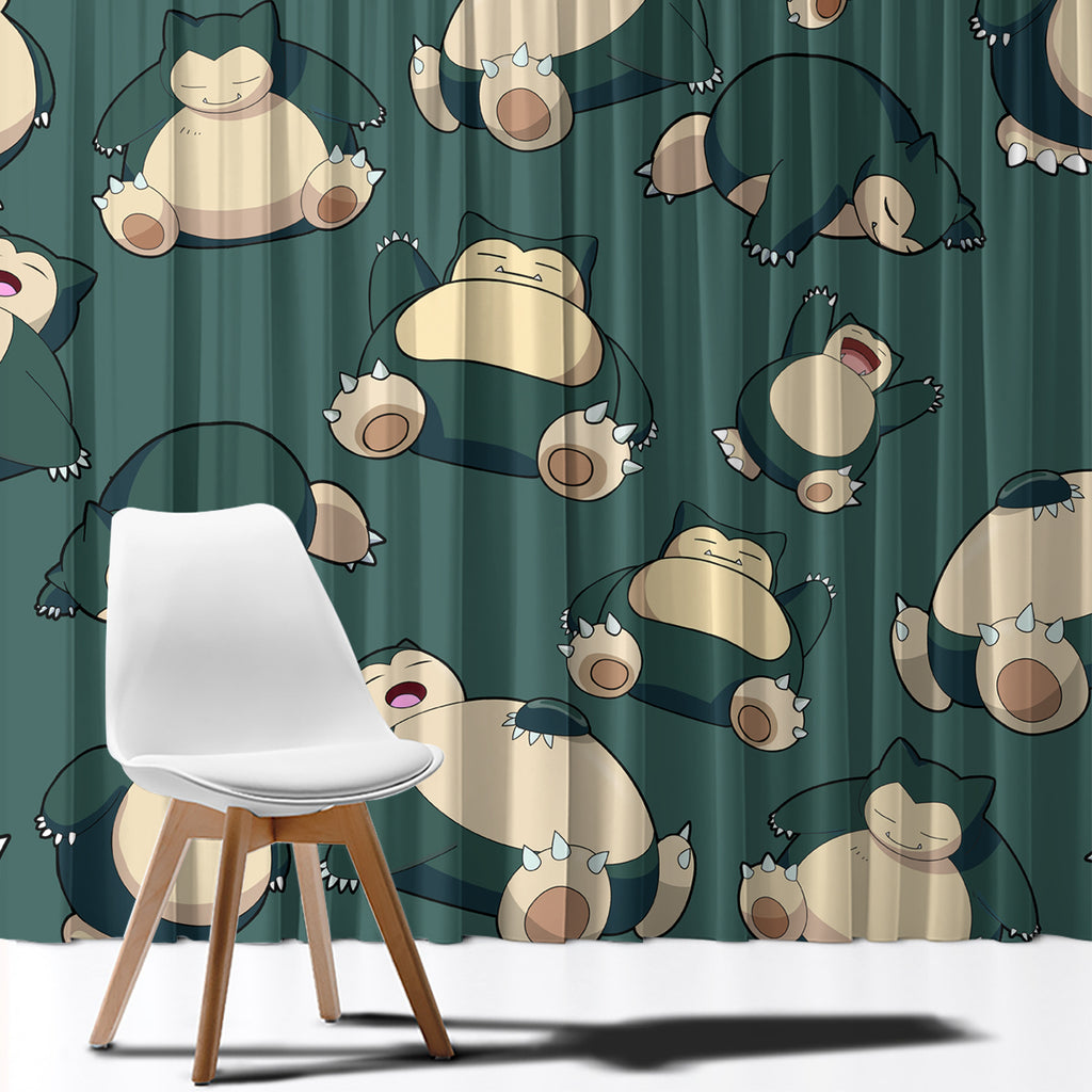 Snorlax Pattern Style Window Curtain
