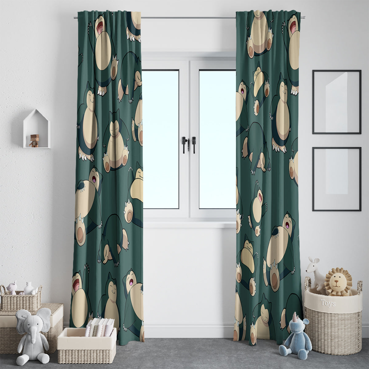 Snorlax Pattern Style Window Curtain