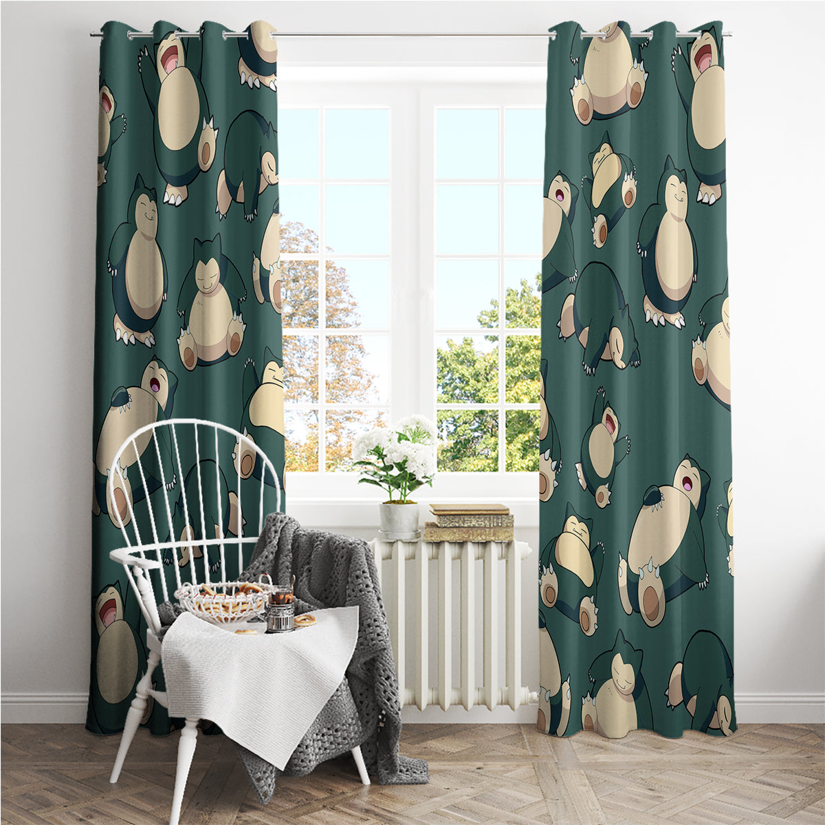 Snorlax Pattern Style Window Curtain