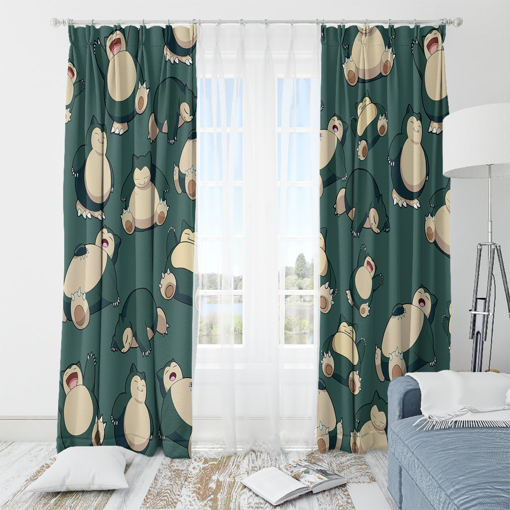 Snorlax Pattern Style Window Curtain