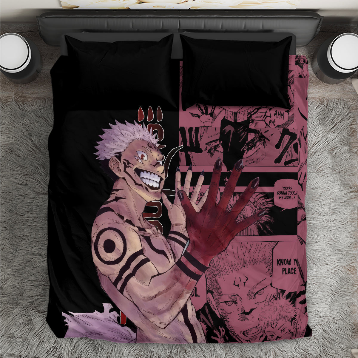 Ryoumen Sukuna Jujutsu Kaisen Manga Style Bedding Set