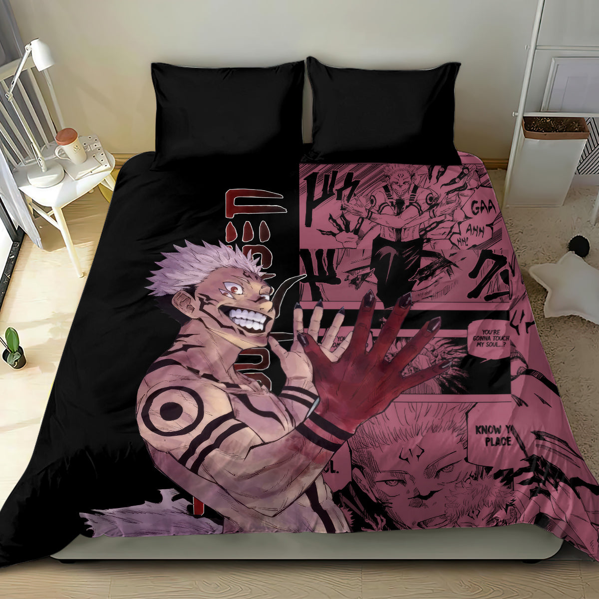 Ryoumen Sukuna Jujutsu Kaisen Manga Style Bedding Set