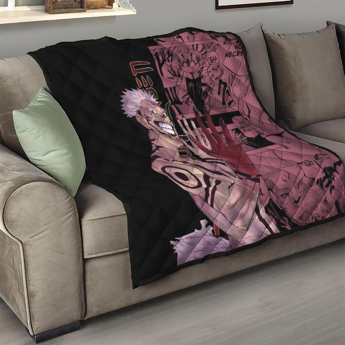 Ryoumen Sukuna Jujutsu Kaisen Manga Style Quilt