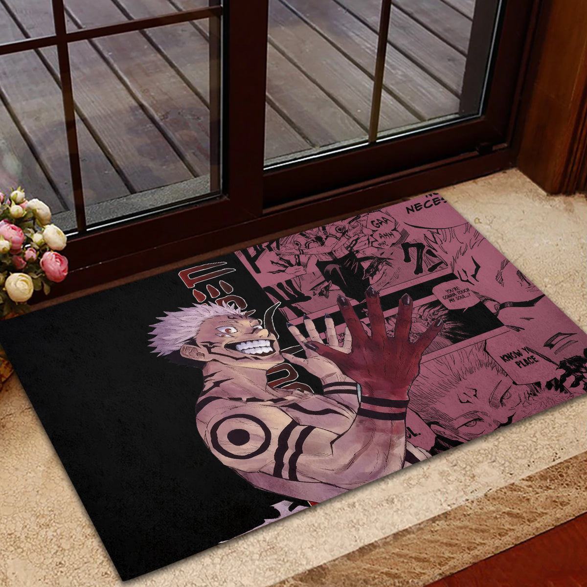 Ryoumen Sukuna Jujutsu Kaisen Manga Style Rubber Doormat