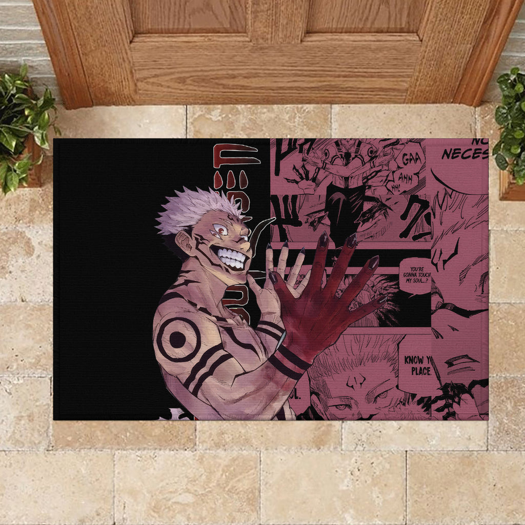 Ryoumen Sukuna Jujutsu Kaisen Manga Style Rubber Doormat