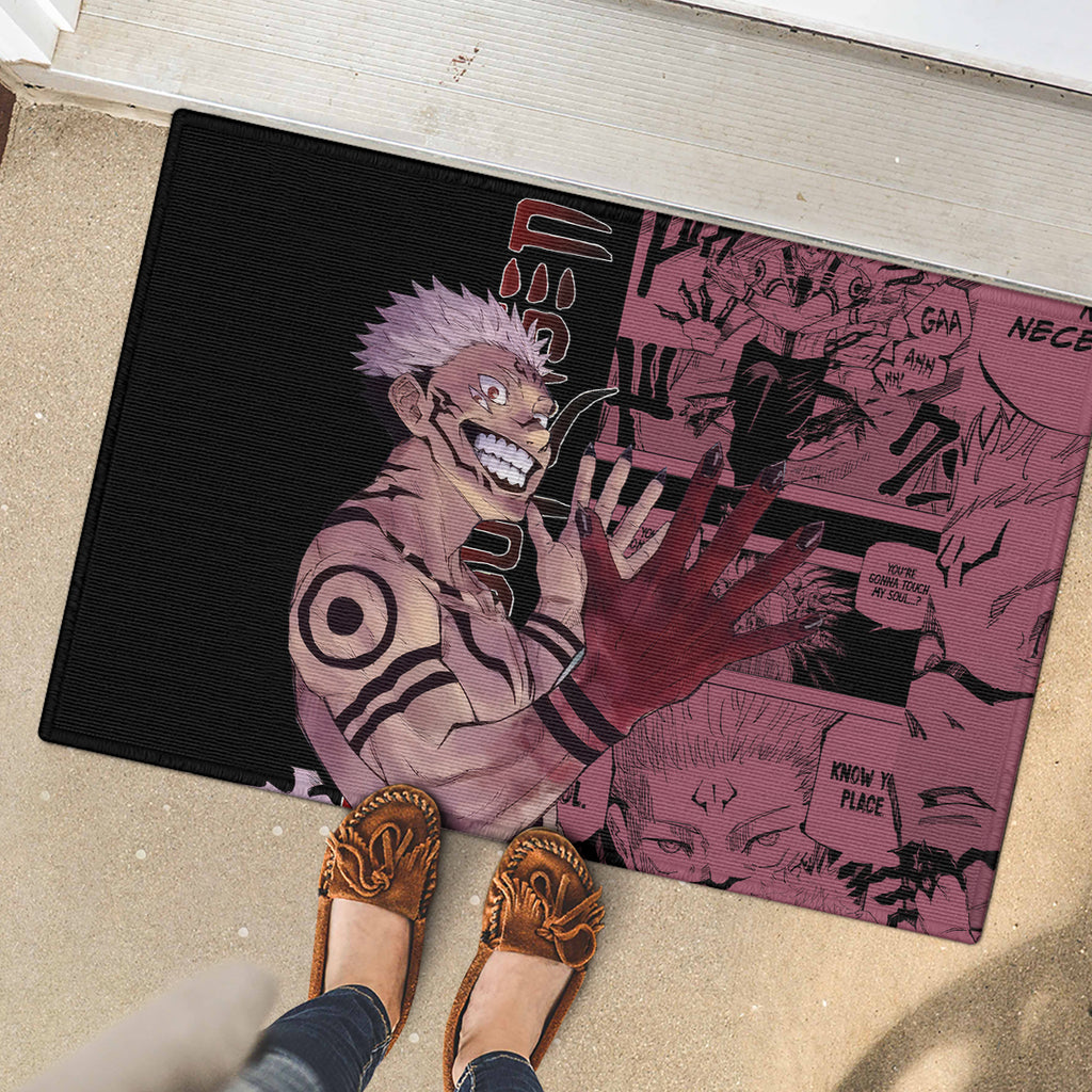 Ryoumen Sukuna Jujutsu Kaisen Manga Style Rubber Doormat