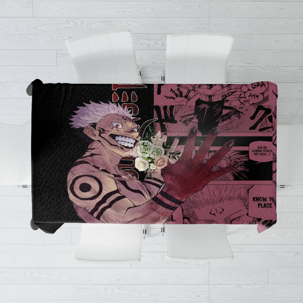 Ryoumen Sukuna Jujutsu Kaisen Manga Style Tablecloth