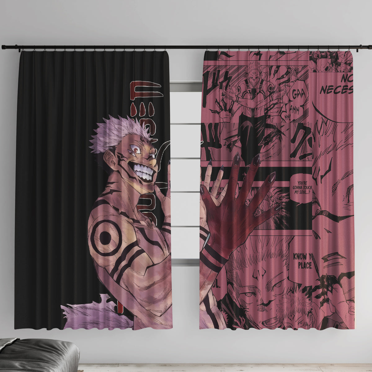 Ryoumen Sukuna Jujutsu Kaisen Manga Style Window Curtain