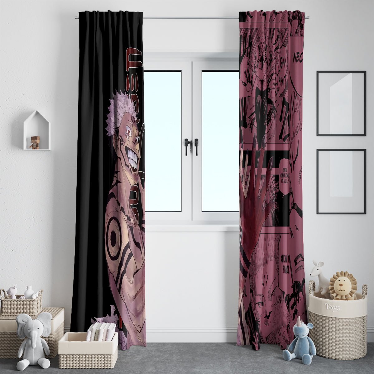 Ryoumen Sukuna Jujutsu Kaisen Manga Style Window Curtain