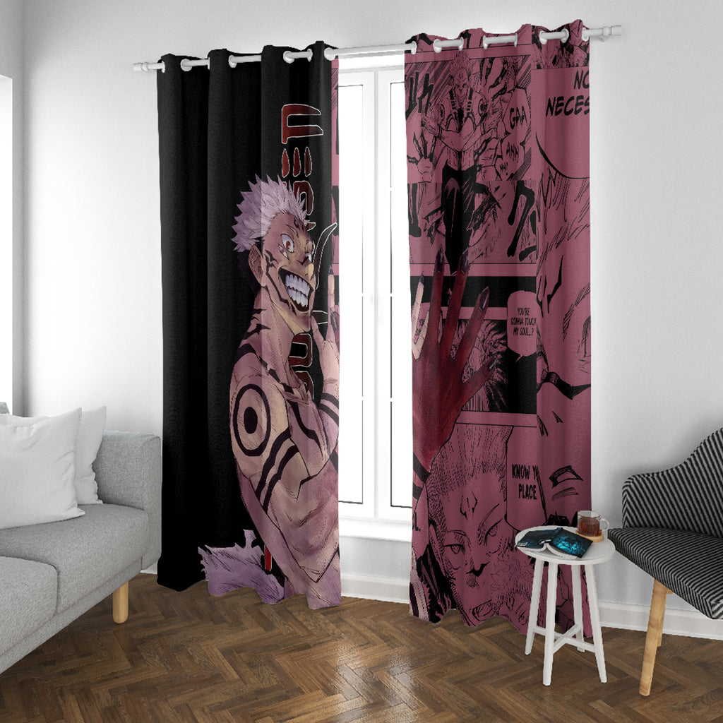 Ryoumen Sukuna Jujutsu Kaisen Manga Style Window Curtain