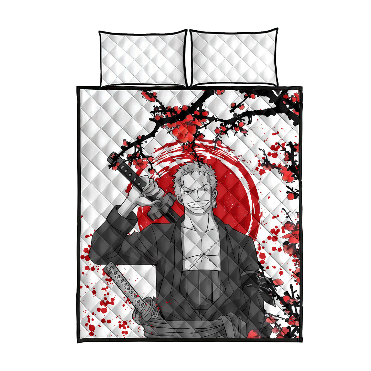Roronoa Zoro Anime One Piece Japan Style Quilt Bed Set