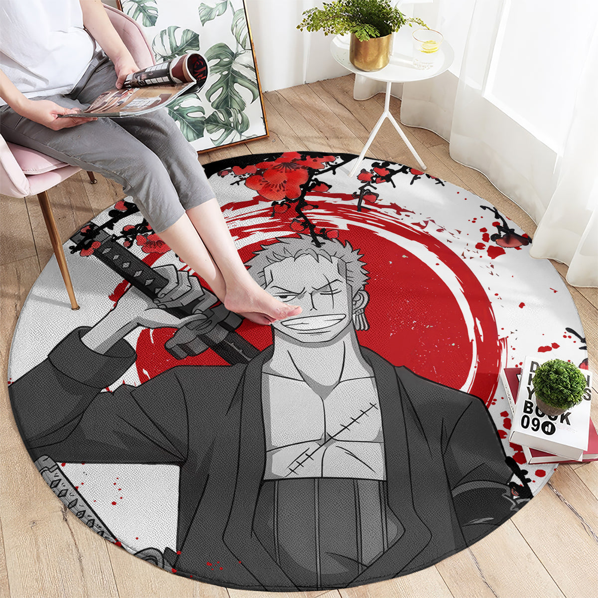Roronoa Zoro Anime One Piece Japan Style Round Carpet