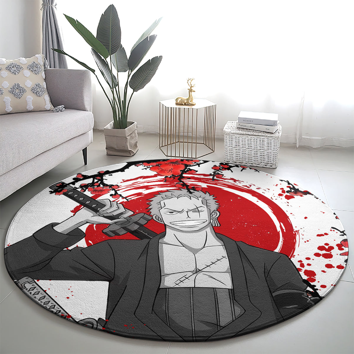 Roronoa Zoro Anime One Piece Japan Style Round Carpet