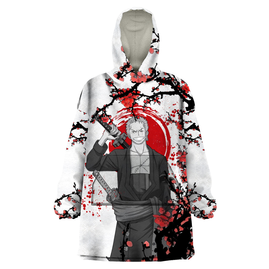 Roronoa Zoro Anime One Piece Japan Style Wearable Blanket Hoodie