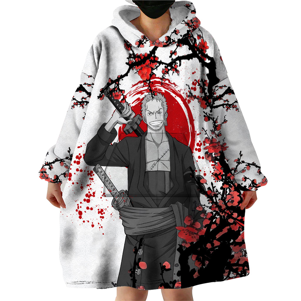 Roronoa Zoro Anime One Piece Japan Style Wearable Blanket Hoodie