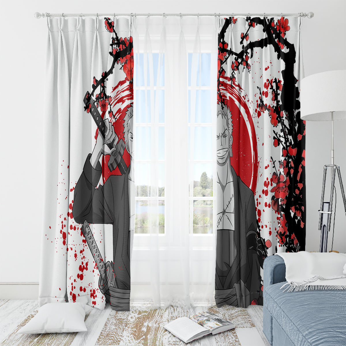 Roronoa Zoro Anime One Piece Japan Style Window Curtain