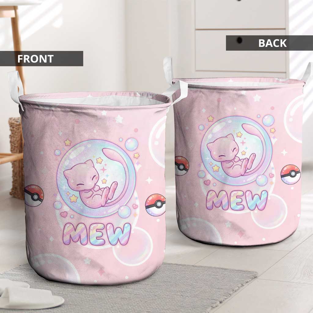 Mew Laundry Basket Pastel Kawaii Bubble Art