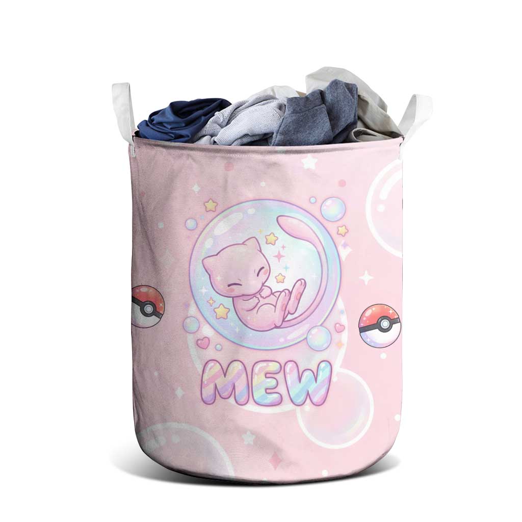 Mew Laundry Basket Pastel Kawaii Bubble Art
