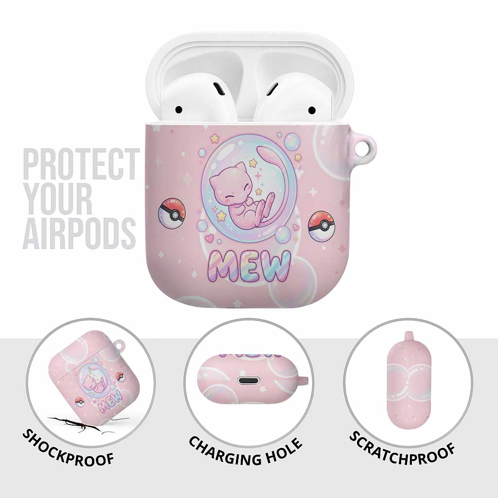 Mew AirPods Case Pastel Kawaii Bubble Art
