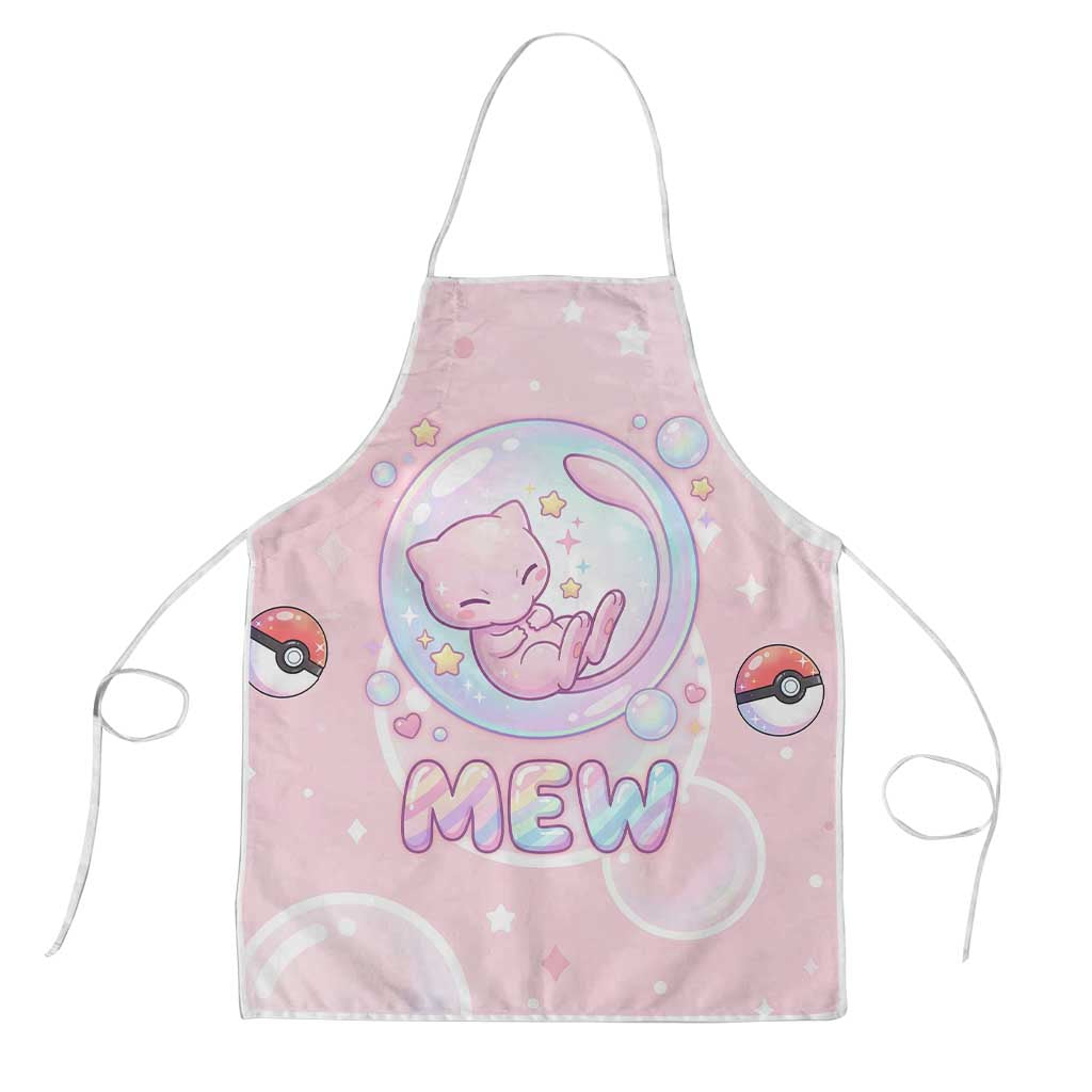 Mew Apron Pastel Kawaii Bubble Art