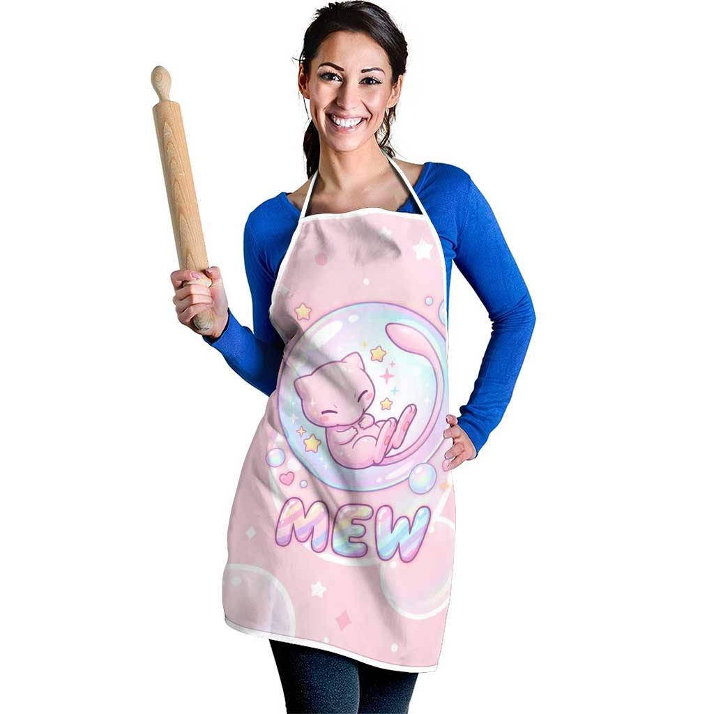 Mew Apron Pastel Kawaii Bubble Art