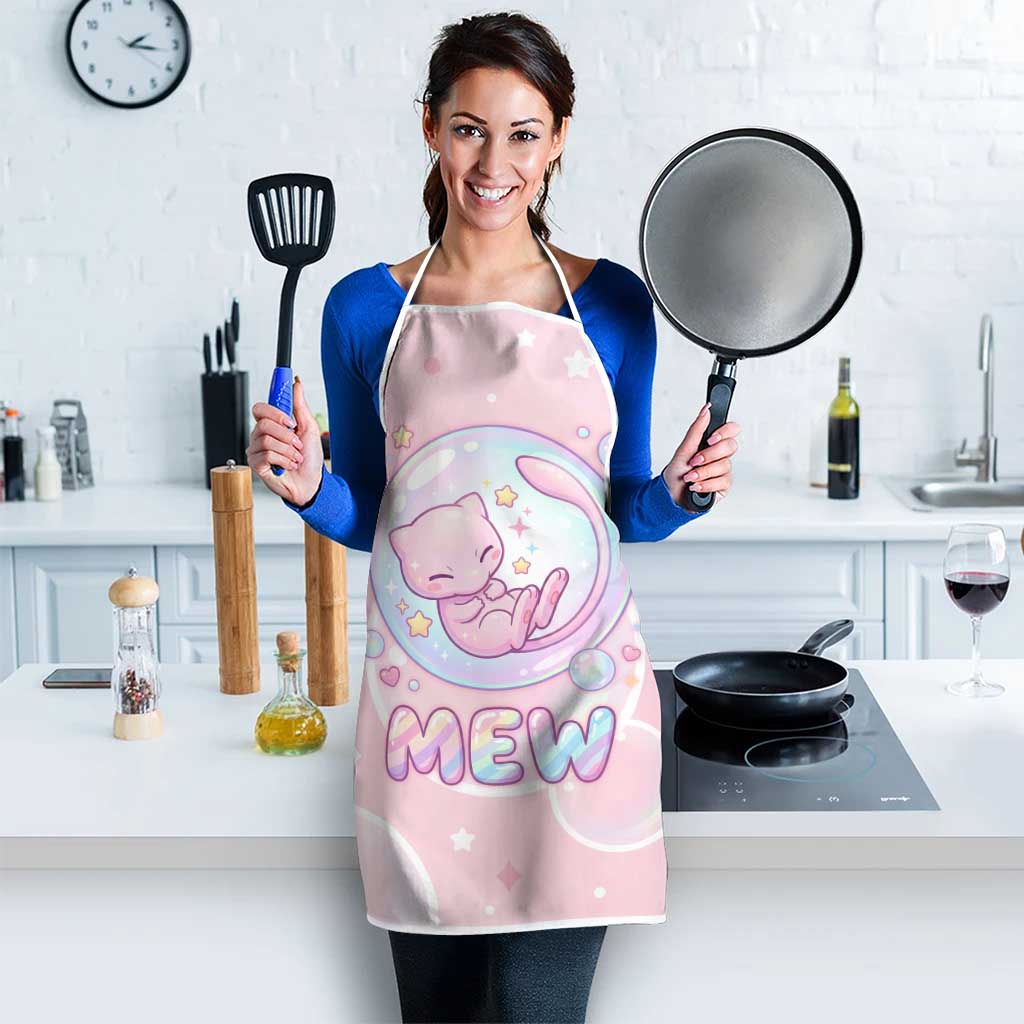 Mew Apron Pastel Kawaii Bubble Art