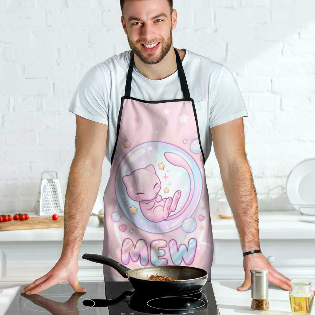Mew Apron Pastel Kawaii Bubble Art