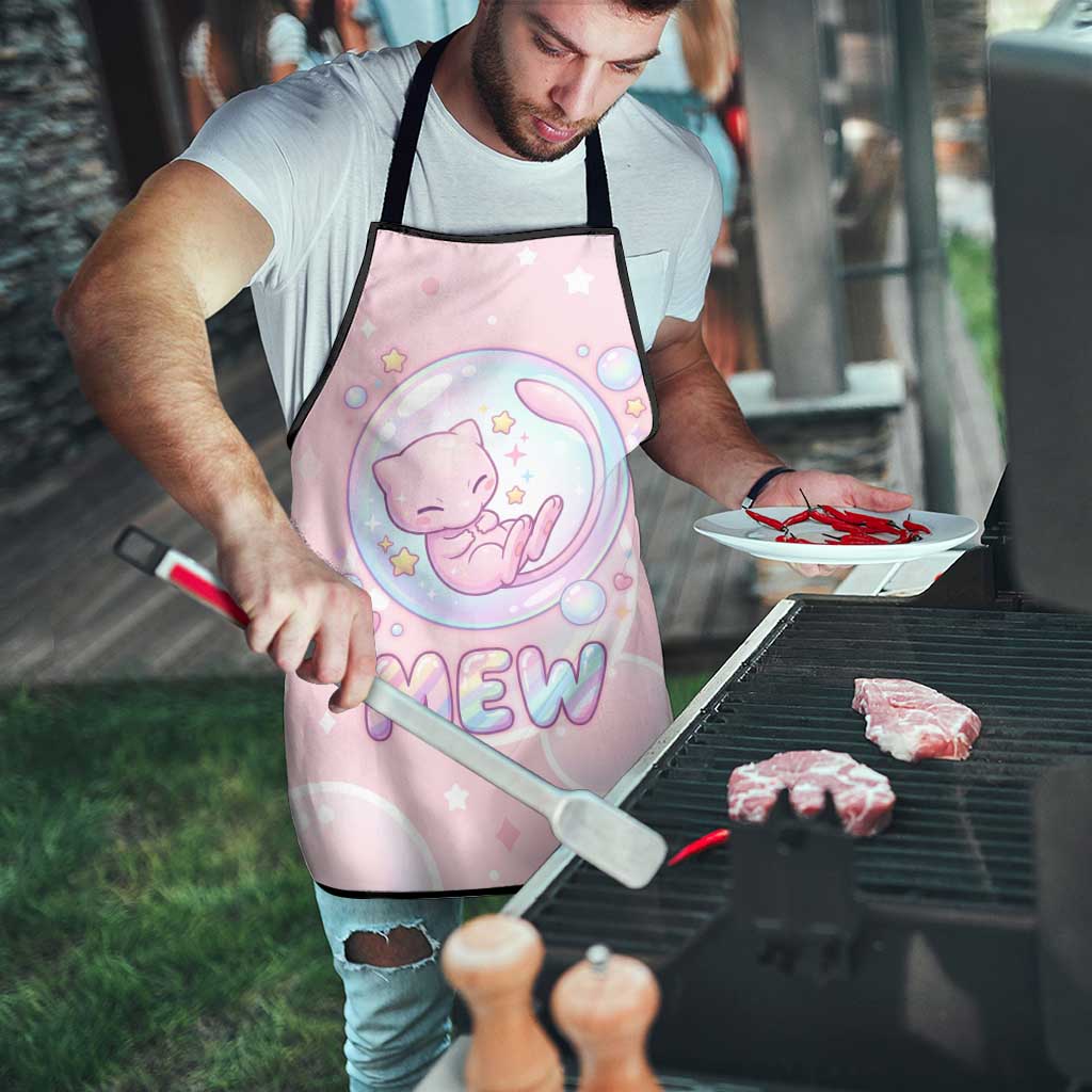Mew Apron Pastel Kawaii Bubble Art