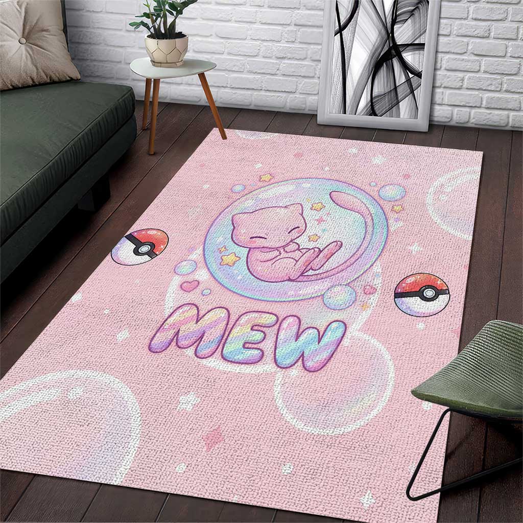 Mew Area Rug Pastel Kawaii Bubble Art