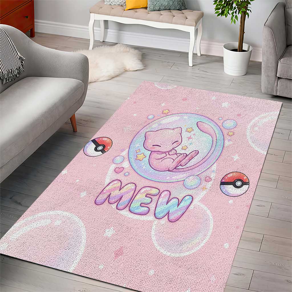 Mew Area Rug Pastel Kawaii Bubble Art