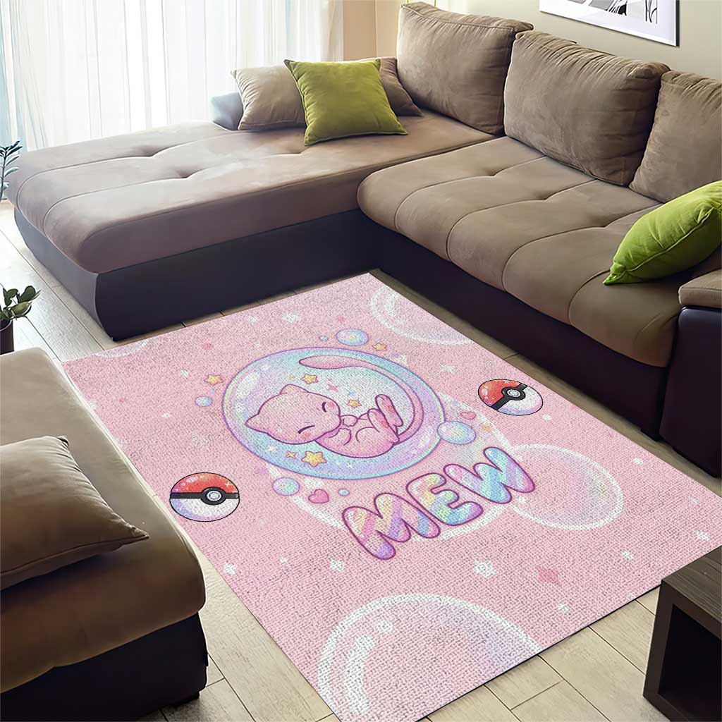 Mew Area Rug Pastel Kawaii Bubble Art
