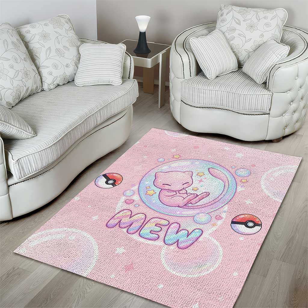 Mew Area Rug Pastel Kawaii Bubble Art
