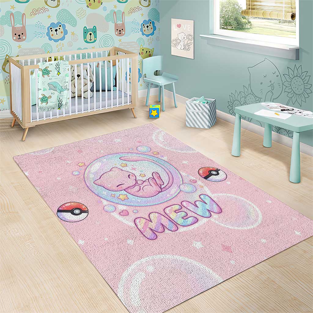 Mew Area Rug Pastel Kawaii Bubble Art