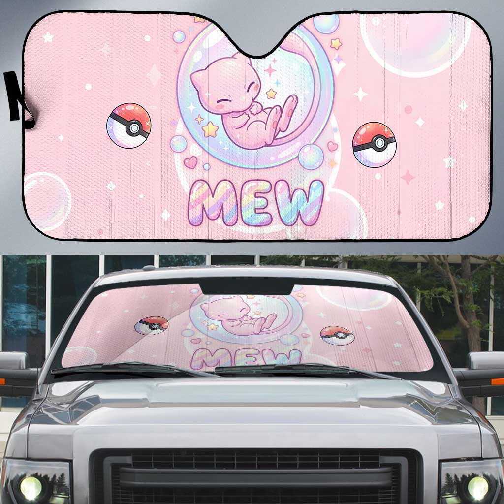 Mew Auto Sun Shade Pastel Kawaii Bubble Art
