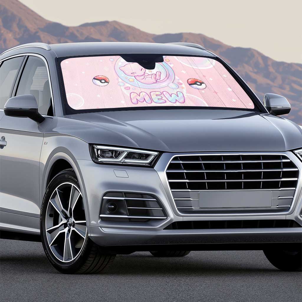 Mew Auto Sun Shade Pastel Kawaii Bubble Art