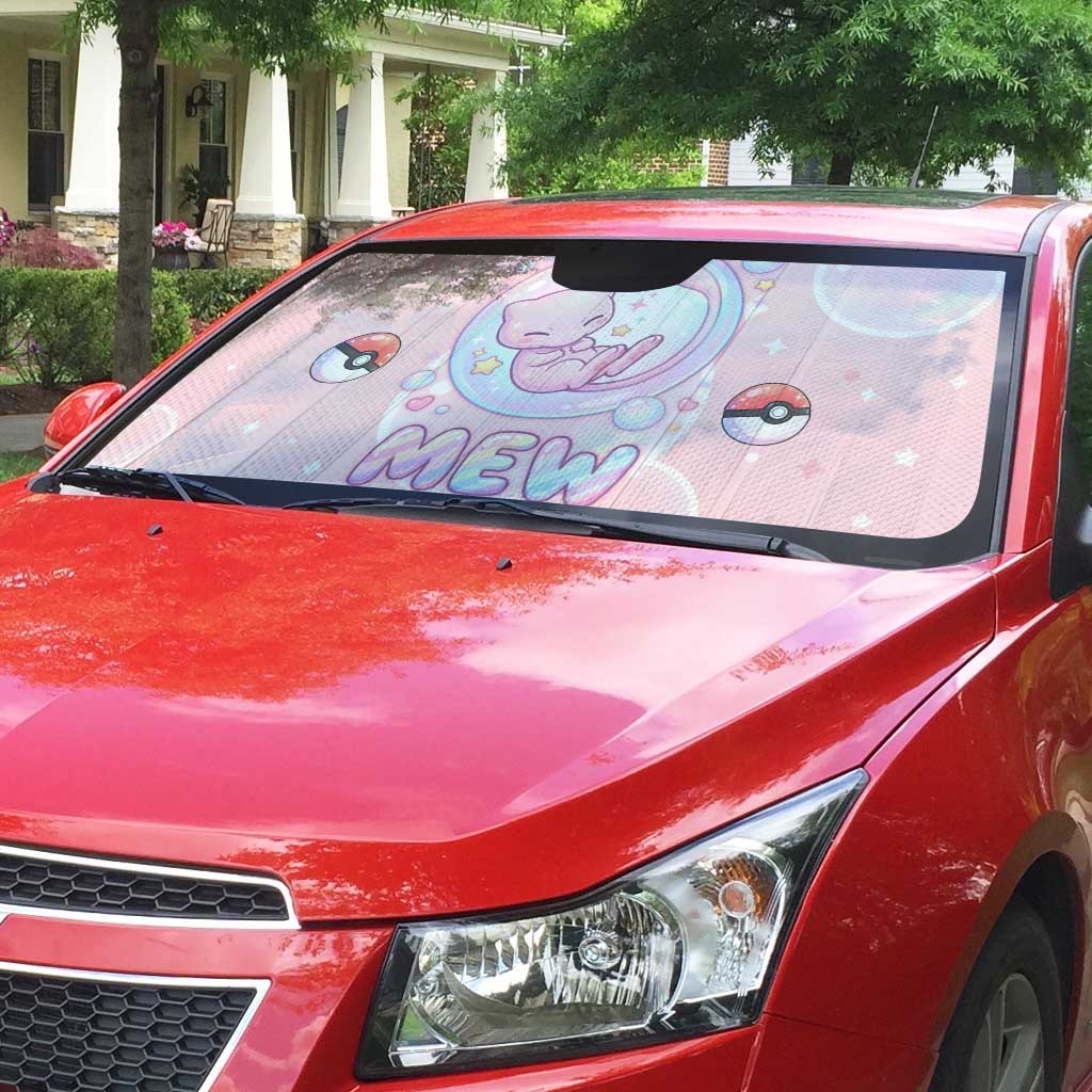 Mew Auto Sun Shade Pastel Kawaii Bubble Art