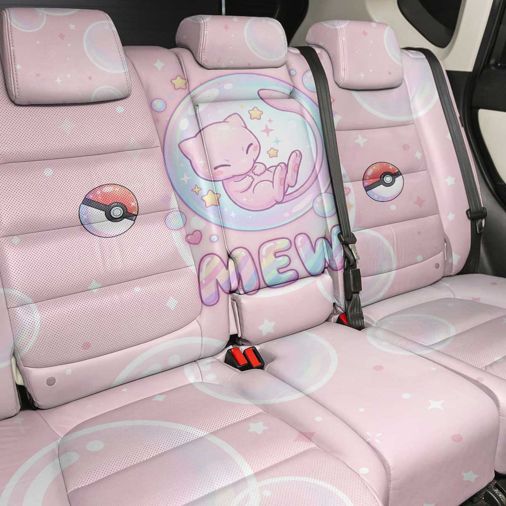 Mew Back Car Seat Cover Pastel Kawaii Bubble Art