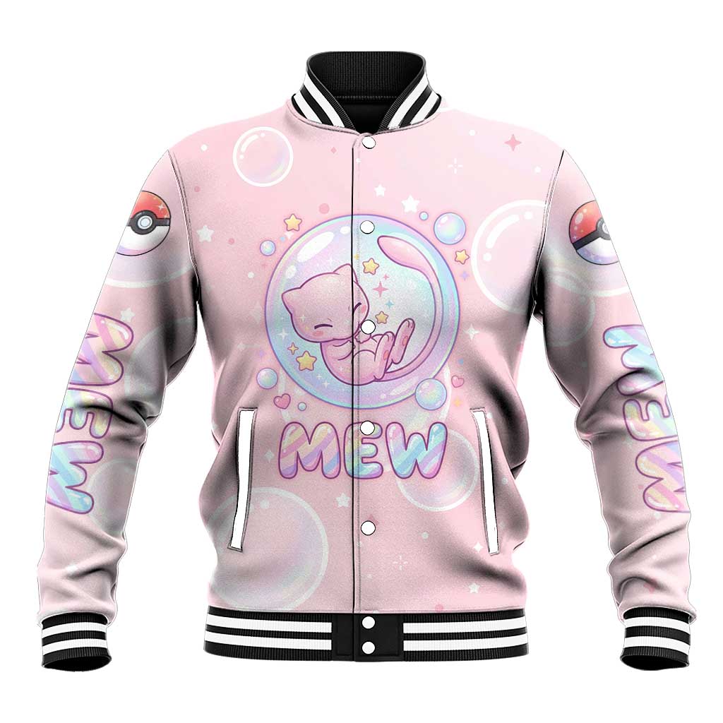 Mew Baseball Jacket Pastel Kawaii Bubble Art