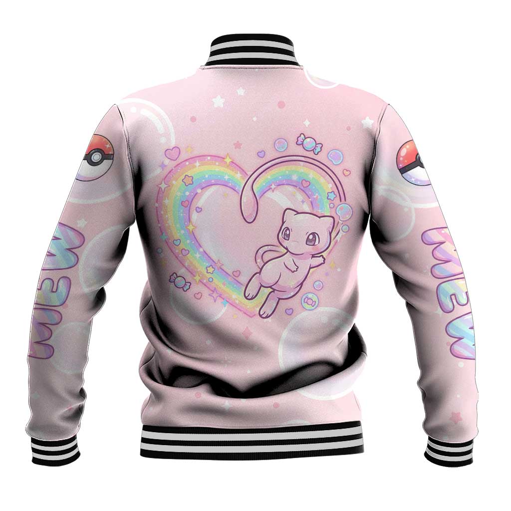 Mew Baseball Jacket Pastel Kawaii Bubble Art